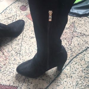 Black knee high heels